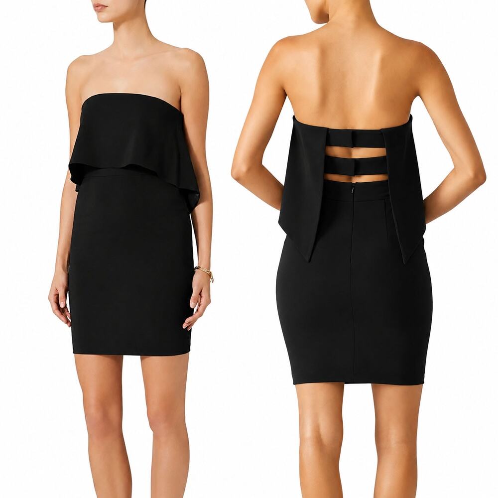 Jay Godfrey Black Mini Strapless Cutout Dress Sz 4 NWT LBD Cocktail Night Out